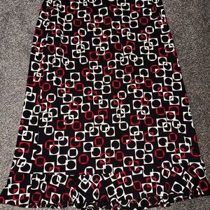 Requirements Black and Red Geometric A-Line Skirt
